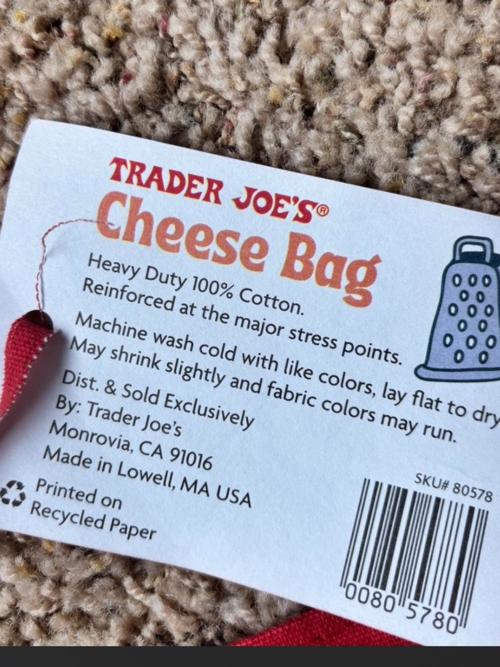 Cheese Adventures Red & Yellow Tote Bag - Picture 3 of 6